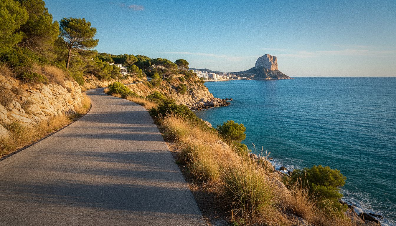 Carretera costera de la Costa Blanca con vistas al mar Mediterráneo
